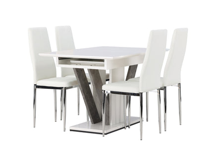 Venture Home Disa & Pastill Rektangulära Matbord 120 x 80 Vit + Matstolar 2-pack Vit