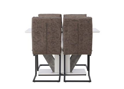 Venture Home Zizo & Disa Matstolar 2-pack Brun + Rektangulära Matbord 120 x 80 Vit