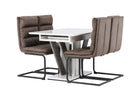 Venture Home Zizo & Disa Matstolar 2-pack Brun + Rektangulära Matbord 120 x 80 Vit