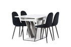 Venture Home Polar & Disa Matstolar 2-pack Svart + Rektangulära Matbord 120 x 80 Vit