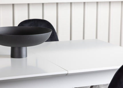 Venture Home Polar & Disa Matstolar 2-pack Svart + Rektangulära Matbord 120 x 80 Vit