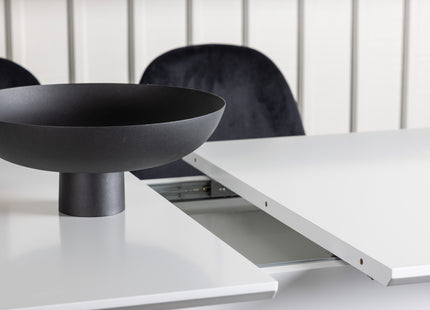 Venture Home Polar & Disa Matstolar 2-pack Svart + Rektangulära Matbord 120 x 80 Vit