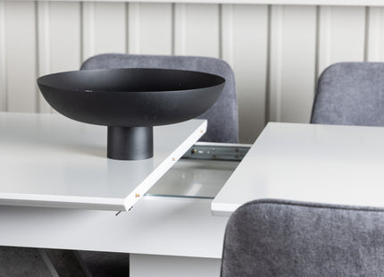 Venture Home Rosie & Disa Matstolar 2-pack Grå + Rektangulära Matbord 120 x 80 Vit