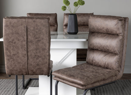 Venture Home Zizo & Pluto Matstolar 2-pack Brun + Rektangulära Matbord 120 x 90 Vit