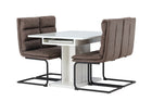 Venture Home Zizo & Pluto Matstolar 2-pack Brun + Rektangulära Matbord 120 x 90 Vit