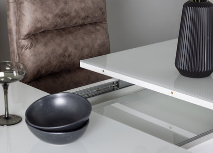 Venture Home Zizo & Pluto Matstolar 2-pack Brun + Rektangulära Matbord 120 x 90 Vit