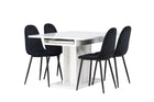 Venture Home Polar & Pluto Matstolar 2-pack Svart + Rektangulära Matbord 120 x 90 Vit