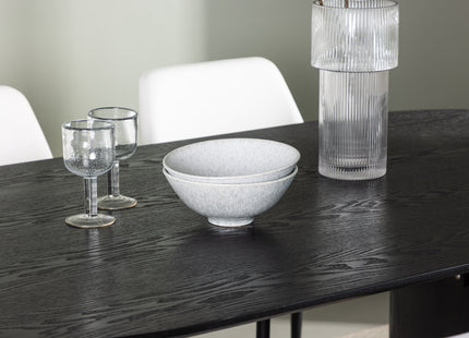 Venture Home Isolde & Night Ovala Matbord 180 x 90 Svart + Matstolar 2-pack Vit
