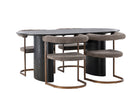 Venture Home Isolde & Morning Ovala Matbord 180 x 90 Svart + Matstolar 2-pack Brun
