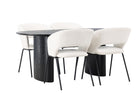 Venture Home Day & Isolde Matstolar 2-pack Offwhite + Ovala Matbord 180 x 90 Svart