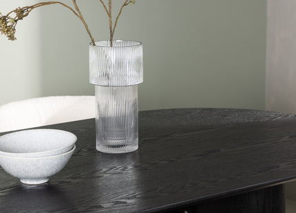 Venture Home Edina & Isolde Matstolar 2-pack Vit + Ovala Matbord 180 x 90 Svart