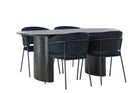 Venture Home Selma & Isolde Matstolar 2-pack Svart + Ovala Matbord 180 x 90 Svart