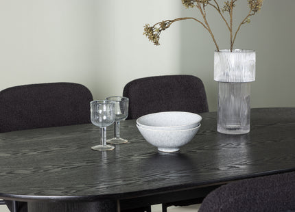 Venture Home Yesterday & Isolde Matstolar 2-pack Svart + Ovala Matbord 180 x 90 Svart