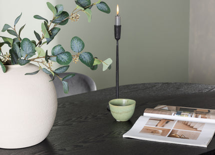 Venture Home Lilja & Isolde Matstolar 2-pack Grå + Ovala Matbord 180 x 90 Svart