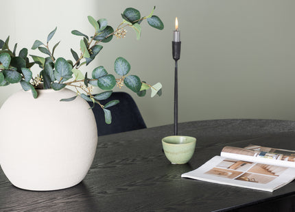 Venture Home Night & Isolde Matstolar 2-pack Svart + Ovala Matbord 180 x 90 Svart