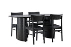 Venture Home Montros & Isolde Matstolar 2-pack Svart + Ovala Matbord 180 x 90 Svart