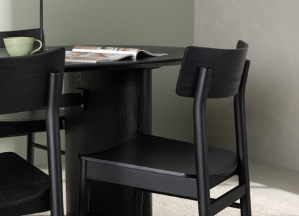 Venture Home Montros & Isolde Matstolar 2-pack Svart + Ovala Matbord 180 x 90 Svart