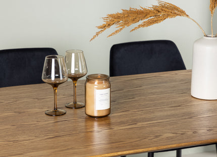 Venture Home Night & Isolde Matstolar 2-pack Svart + Ovala Matbord 180 x 90 Nature