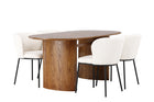Venture Home Edina & Isolde Matstolar 2-pack Vit + Ovala Matbord 180 x 90 Nature