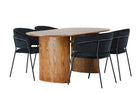 Venture Home Selma & Isolde Matstolar 2-pack Svart + Ovala Matbord 180 x 90 Nature