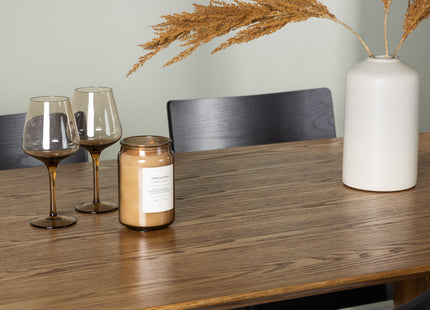 Venture Home Montros & Isolde Matstolar 2-pack Svart + Ovala Matbord 180 x 90 Nature