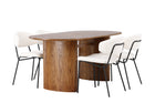 Venture Home Chico & Isolde Matstolar 2-pack Vit + Ovala Matbord 180 x 90 Nature