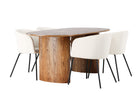 Venture Home Berit & Isolde Matstolar Beige + Ovala Matbord 180 x 90 Nature