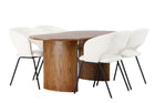 Venture Home Day & Isolde Matstolar 2-pack Offwhite + Ovala Matbord 180 x 90 Nature