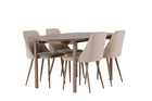Venture Home Andy & Night Ovala Matbord 180 x 90 Nature + Matstolar 2-pack Beige