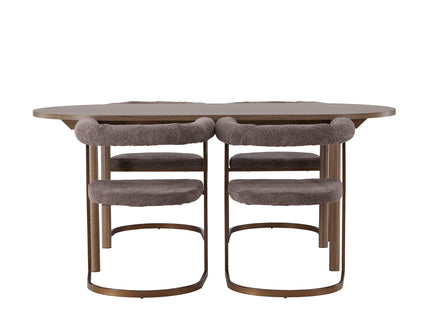 Venture Home Andy & Morning Ovala Matbord 180 x 90 Nature + Matstolar 2-pack Brun
