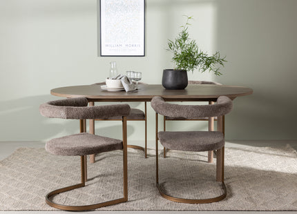 Venture Home Andy & Morning Ovala Matbord 180 x 90 Nature + Matstolar 2-pack Brun