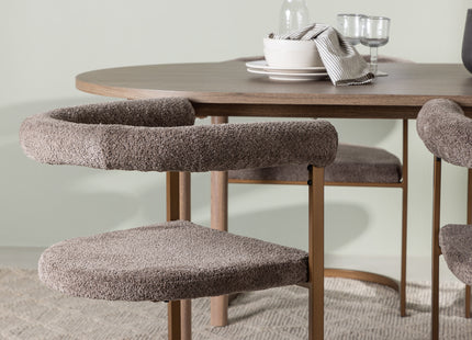 Venture Home Andy & Morning Ovala Matbord 180 x 90 Nature + Matstolar 2-pack Brun