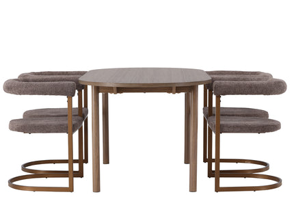 Venture Home Andy & Morning Ovala Matbord 180 x 90 Nature + Matstolar 2-pack Brun