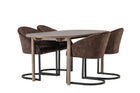 Venture Home Andy & Evening Ovala Matbord 180 x 90 Nature + Matstolar 2-pack Mörkbrun