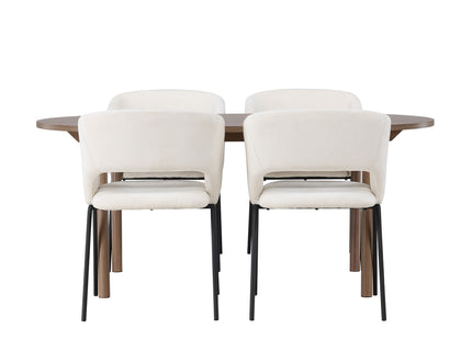Venture Home Day & Andy Matstolar 2-pack Offwhite + Ovala Matbord 180 x 90 Nature