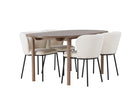 Venture Home Edina & Andy Matstolar 2-pack Vit + Ovala Matbord 180 x 90 Nature
