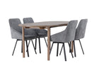 Venture Home Rosie & Andy Matstolar 2-pack Grå + Ovala Matbord 180 x 90 Nature