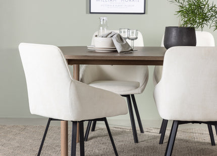 Venture Home Rosie & Andy Matstolar 2-pack Beige + Ovala Matbord 180 x 90 Nature