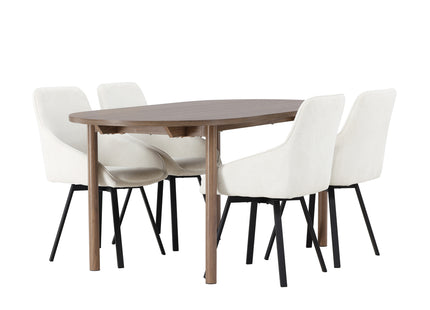 Venture Home Rosie & Andy Matstolar 2-pack Beige + Ovala Matbord 180 x 90 Nature