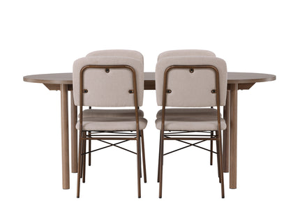 Venture Home Seda & Andy Matstolar 2-pack Beige + Ovala Matbord 180 x 90 Nature