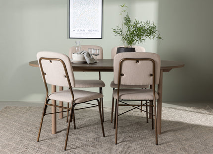 Venture Home Seda & Andy Matstolar 2-pack Beige + Ovala Matbord 180 x 90 Nature