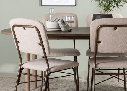 Venture Home Seda & Andy Matstolar 2-pack Beige + Ovala Matbord 180 x 90 Nature