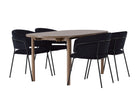 Venture Home Selma & Andy Matstolar 2-pack Svart + Ovala Matbord 180 x 90 Nature