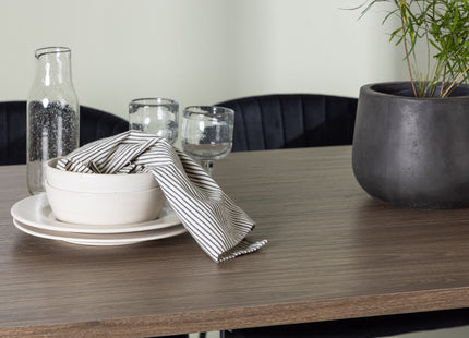 Venture Home Selma & Andy Matstolar 2-pack Svart + Ovala Matbord 180 x 90 Nature