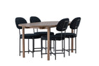Venture Home Stella & Andy Matstolar 2-pack Svart + Ovala Matbord 180 x 90 Nature