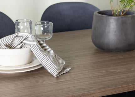 Venture Home Stella & Andy Matstolar 2-pack Svart + Ovala Matbord 180 x 90 Nature