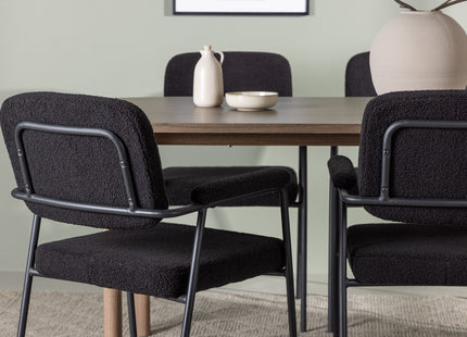Venture Home Yesterday & Andy Matstolar 2-pack Svart + Ovala Matbord 180 x 90 Nature