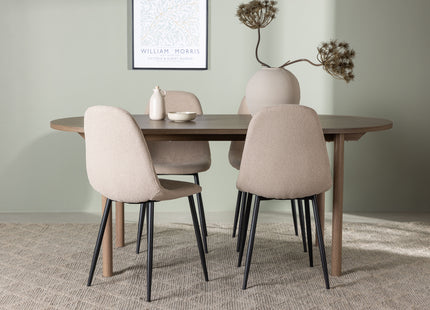 Venture Home Polar & Andy Matstolar 2-pack Beige + Ovala Matbord 180 x 90 Nature