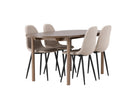 Venture Home Polar & Andy Matstolar 2-pack Beige + Ovala Matbord 180 x 90 Nature