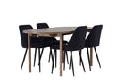 Venture Home Andy & Night Ovala Matbord 180 x 90 Nature + Matstolar 2-pack Svart